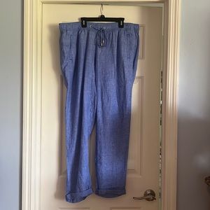 BNWT Lilly Pulitzer Chambray Linen Pants - XL